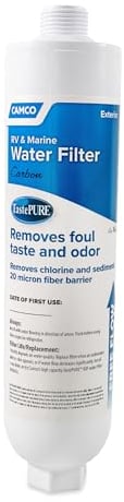 Camco Filtre à eau TastePure 40645 pour camping-car | Améliore le goût et l'odeur de votre eau potable jusqu'à 120 jours | Facile à utiliser