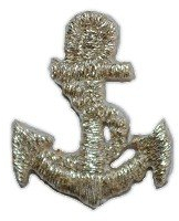 alles-meine.de GmbH Anker Silber klein 2,1 cm * 2,5 cm Bügelbild Aufnäher Applikation Schiffsanker