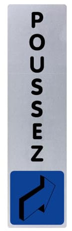 Plaquette de porte Poussez vertical - couleur 170x45mm - 4034386