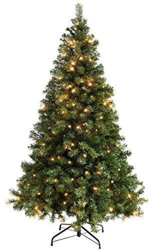 WeRChristmas Pre-Lit Spruce Multi-Function Christmas Tree with 200 LED Lights, 6 feet/1.8 m - Green