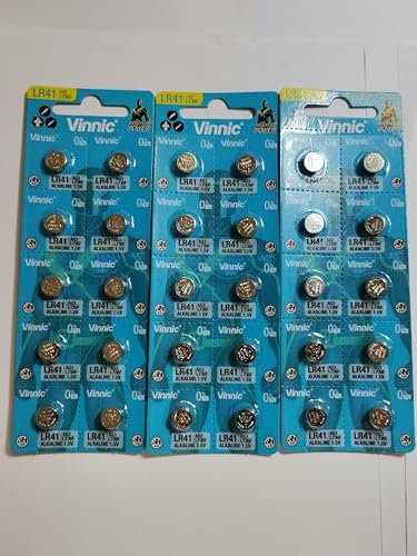 Vinnic Ag3 L736 192 Lot de 30 piles alcalines pour montres, calculatrices, jouets, lasers, horloges