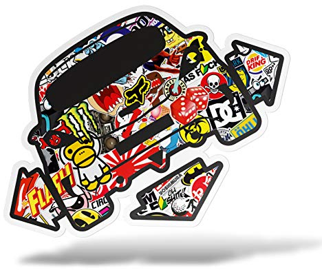 erreinge Aufkleber Kompatibel für Opel Corsa D OPC Down-Out Dub JDM Tuning-Aufkleber-Bomben-geformten Aufkleber PVC für Auto Heckscheibe Fenster - 35 cm