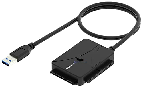 SABRENT Adaptateur USB SATA (3 en 1) Ultra-Rapide 5 Gbps Cable SATA to USB C vers SSD/HDD/IDE 2.5, 3.5 et 5.25, Lecteur Disque Dur avec Alimentation, Prise en Charge de 10To (USB-DS12)