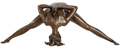 aubaho Bronzeskulptur Akt Erotik erotische Kunst Bronze Figur Statue Antik-Stil 32cm