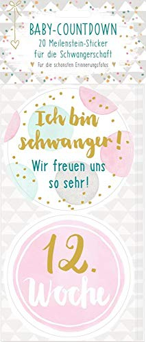 Meilenstein-Sticker - Baby-Countdown - Baby Party: 20 Meilenstein-Sticker für die Schwangerschaft - Für die schönsten Fotos