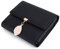 Portefeuille Femme UTO Porte-Monnaie Feuille Exquis Pendentif en PU Cuir 6 emplacements de Carte Noir