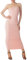 iB-iP Femme Semi-Transparente sans Manches Extensible Moulante Longue Bustier Robe, Taille: 40, Rose Clair