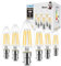 LVWIT B15 LED Filament Candle Bulb,4W C35 Small Bayonet Bulb 40W Incandescent Bulbs Equivalent, 470Lm, 2700K Warm White Candle B15 Bulb Small Bayonet,220-240V,Non-Dimmable,(35MM*95MM/ 6 PCS)