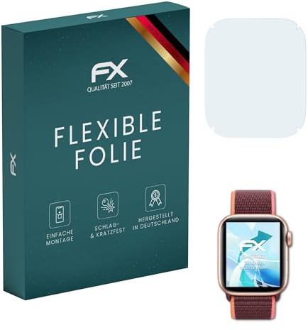 atFoliX Schutzfolie kompatibel mit Apple Watch SE 40mm Folie, ultraklare und flexible FX Displayschutzfolie (3X)