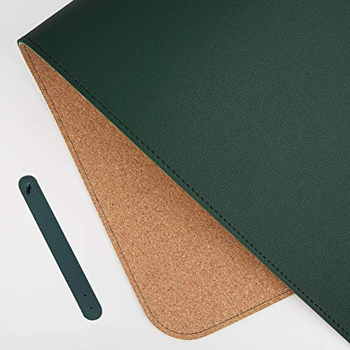 Wasserdichte doppelseitige Schreibtischunterlage, Multifunktionale Büro Glatte Schreibunterlage, PU Leder + Kork Schreibtischunterlage, Großes Gaming Mauspad für Laptop Tastatur