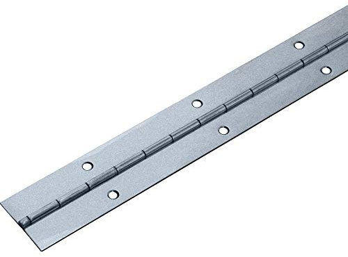 Gedotec STABILO Ruban de Piano à Visser - Charnière de Porte Enroulée en Aluminium Nu - Bande de Fixation 600 x 32 mm - Charnière de Meuble Percée - 1 Pièce