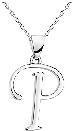 Sofia Milani - Damen Halskette 925 Silber - P Buchstaben Anhänger - 50342