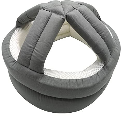 Atmungsaktiver Schutzhut für ältere Menschen, Seniorenhelm bei Stürzen, Sicherheitsprodukte, Epilepsie-Kopf-Sturzschutz, verstellbare Schutzkappe, für Jugendliche und Erwachsene, Grau