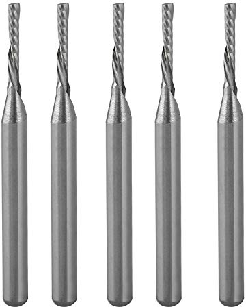 Timelee Wolframkarbid 0,35 cm Schaft, 1,5 mm Schnittdurchmesser, Spiralfräser, CNC-Fräser, 5 Stück