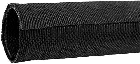 Black Braided Cable Management Sleeves Wire Loom Tubing Cord Protector Self-Wrapping (3/4-20eet)