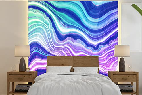Selbstklebend Tapete Wandpapier Wandaufkleber Fototapete Tapeten Wanddeko 350x350 cm Neon - Achat - Geode - Edelstein
