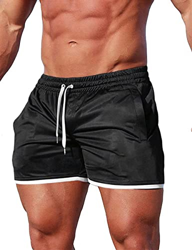 Alienjoy Herren Shorts Sport Hosen Laufshorts Sommer Trainingshose Fitness Training Outdoor Sporthose mit Taschen Schnelltrocknende