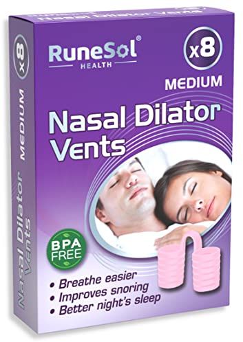 Runesol Dilatador Nasal Silicona para Dormir, 8 x Rosa Medio, Dilatadores Nasales Antironquidos, Silicone Nasal Dilator, Nariz Respirar Dormir, Respirar Bien Separador Nariz, Antironquido