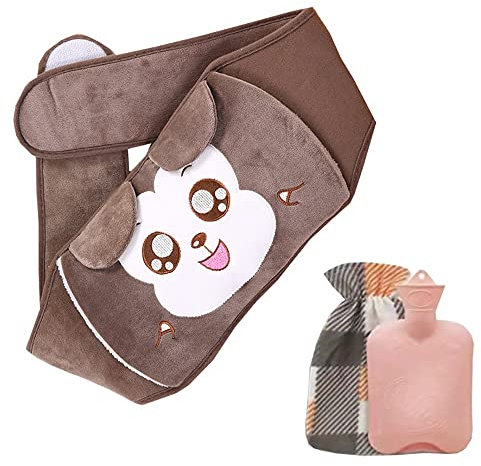 Hot Water Bottle with Waist Cover 120cm Wearable Hot Water Bottle Belt Wrap around Hot Water Bottle for Body Shoulder Neck Waist (Color : Monkey)