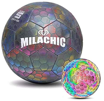 Reflektierend Fussball, Bright Leuchtender Fussball, Reflektierender Fußball Im Dunkeln, Leuchtfussball Größe 5/4 Leuchtender Fussball Glow für Erwachsene Kinder, Spiel, Aufführungen, Training
