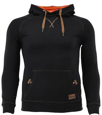TOM COLLINS Herren Kapuzenpullover Sweatshirt mit Kängurutaschen Morom, Größe:L, Farbe:schwarz
