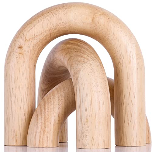 XMGZQ Deko Figuren für Wohnzimmer,Holzfarbe Regal Dekor,Wohnzimmer Zubehör,Zimmer,Schlafzimmer,Büro,Bücherregal,Skandinavische Deko,Moderne Skulptur Deko,Moderner geometrischer Würfel Skulptur