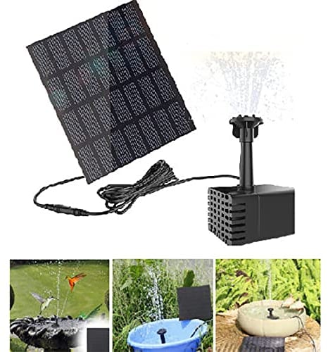 HEZHU 200L/H Springbrunnen Solar Pumpe Teichpumpe Brunnen Fontäne Garten Wasserspiel Schwarz