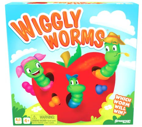 Pressman Wiggly Worms Spiel – farblich passendes Memory-Vorschulspiel, Kinder ab 4 Jahren