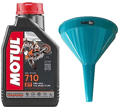 - Aceite Moto Mezcla 710 2T 100% Sintético 1 Litro + Embudo - Acei Kit-MOT-1