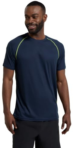 Mountain Warehouse Aero II Mens Short Sleeve Top - T-Shirt, Lightweight Tee Shirt, Breathable Top - for Spring Summer, Gym, Sports, Outdoor Dark Blue XXL