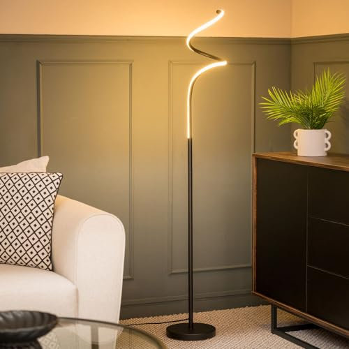 ValueLights | Matt Black Single Spiral Twist Floor Lamp | Floor Lamps & Torchieres, Home Décor & Improvement Essential