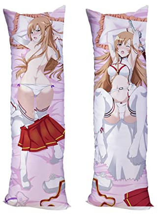 GUTRYIY Anime Sword Art Online Yuuki Asuna Cushion Cover Pillow Case Peach Skin 150x50cm (59in x 19.6in) Yuuki Asuna Anime Pillowcase