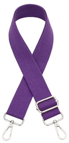 Einfarbig Taschengurt für Damen Herren,Verstellbar Schultergurt,3,8cm Breit,Längenverstellbarer 75-130cm Schulterriemen,DIY Zubehör für Tasche,Schultertasche Tragetaschen,Silberne Schnalle,Lila