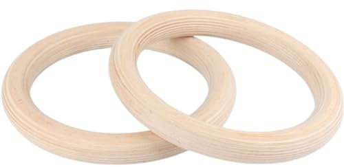 ETomey Turnringe Turnringe Gurte Set Birkenholz Fitnessring Sport Pull Up Hängering Airtrack Gymnastik Sportmannschaft Ringe Turnen