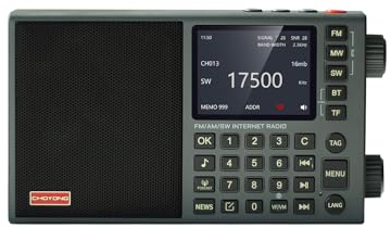 CHOYONG Mini radio por Internet LC90 | Wi-Fi/4G | FM/LW/MW/SW | BT 5.2 | Batería recargable de 2500 mAh | Compatible con tarjeta TF y auriculares | Hasta 40K estaciones