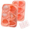 Pulsky 2 Stück Eiswürfelform, Rosa Eiswürfelbehälter, Eiswürfel Silikon BPA-frei, 3 Rosen und 3 Herzen Eiswürfelbehälter mit Deckel, Eisgitter DIY- Eiswürfel für Cocktails, Whisky, Kaffee, Getränke