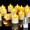 Homemory 12 Pack Fernbedienung kerzen, Teelichter mit 2/4/6/8H Timer LED Votivkerzen, batteriebetriebene Teelichter in warmem Weiß für draußen (400+ Hour,Batterien enthalten)