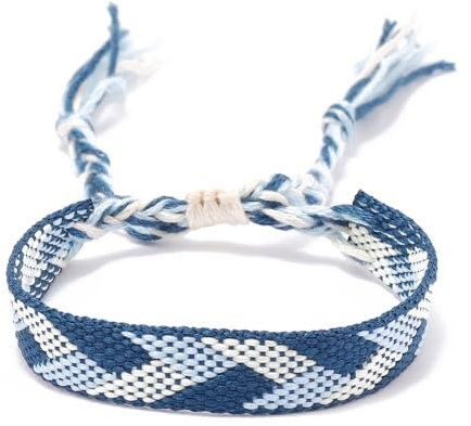Whakano 2 Stück Breites Freundschaft Armbänder,Handgefertigt Geflochten Freundschaftsbänder,Verstellbar Handgelenk Armband für Mädchen Damern Herren,Geschenk für Beste Freundin Geburtstag,Blau