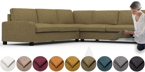 comfortly Bezug für Kivik 4-Sitzer-Ecksofa, Ersatz-Schonbezug, strapazierfähig, 16-teilig, weicher, strapazierfähiger, waschbarer Stoff, leicht zu reinigen und zu ersetzen (Krone, Olivgrün)