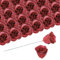 sourcing map 50pcs Glitters Roses Artificial Flower, Fake Roses with 50pcs Stems Silk Real Touch Faux Roses for Wedding Party Office Shower Home Decoration, Red