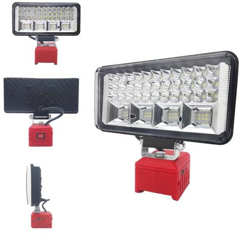 Akku Lampe für Einhell 18V Akku, 90W 5400LM Kabellose Led Arbeitsleuchte,Strahler Tragbares Flutlichter Baustellen Lampe,Akku Scheinwerfer mit Type-C und USB Für Camping,Notfall(kein Akku)