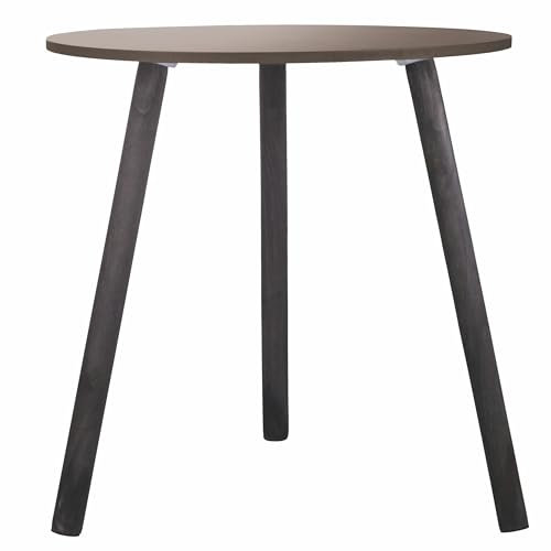 GALILEO SpA Couchtisch rund 39cm aus Eukalyptus Holz und MDF Dunkelbraun Sibilla