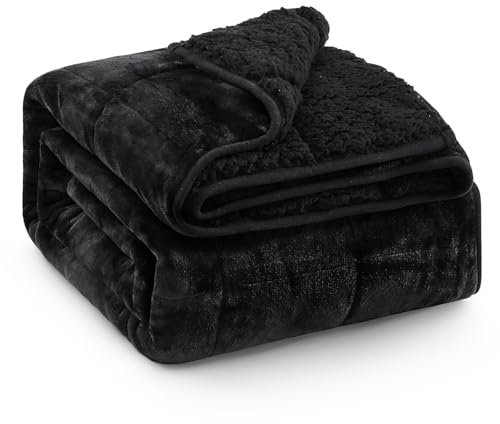 Eazfy Pro Sherpa Fleece Gewichtsdecke Decke Schwarz 608015