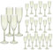 XUWAIDSGN 24 Pcs Champagne Flutes Plastic Wine Glasses Bulk Vintage Champagne Flutes Mimosa Bar Glasses Stemmed Drinking Cups 5.4OZ for Christmas Birthday Wedding Bride (24, Sage Green)