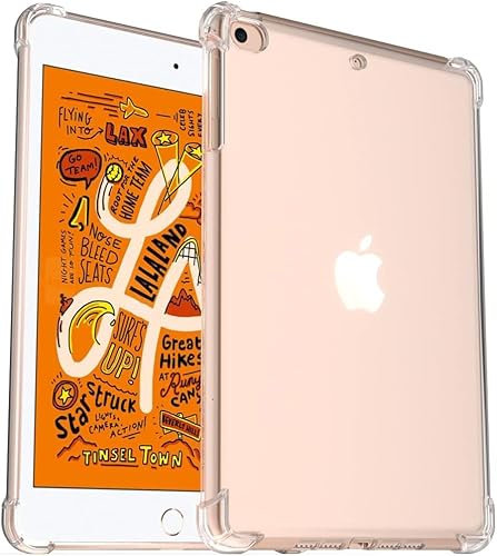 World biz Funda transparente para iPad Mini 4 2015 / iPad Mini 5 2019-7.9 pulgadas, delgada y ligera, parte trasera de TPU suave antiarañazos con borde elevado resistente a los impactos a prueba de