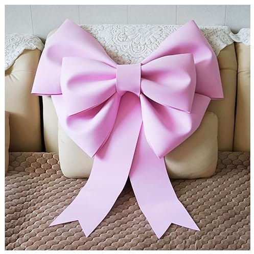 GreatRise Fiocco gigante con fiocco natalizio, fiocco decorativo, fiocco, da appendere, per albero di Natale, camino, casa, porta di casa, matrimonio, feste, colore rosa, 50 cm