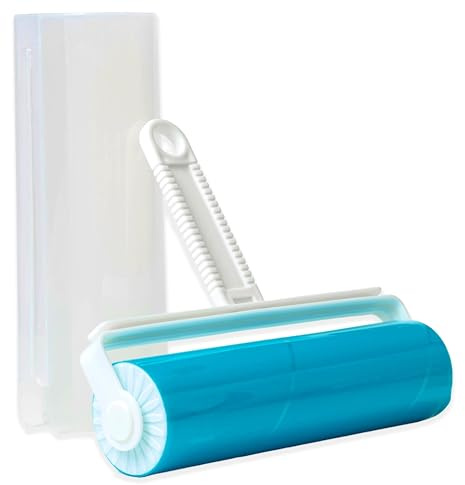 IPEA Cepillo Adhesivo quitapelusas de Silicona – Lavable para Uso Continuo – Rodillo Adhesivo para Quitar el Pelo, Polvo, Pelo Animal de Ropa y decoración – Roll con Funda