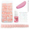 Pink Short Square False Nails, 240 Pcs French Tip Press on Nails with Glue, Professional Fake Nails for Girls Women DIY Nail Art or Salon Use 21