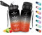 HoneyHolly Gourde Enfant 500 Ml, sans BPA, Water Bottle avec Paille, Anti-fuite, Bouteille d'eau Motivante avec Marqueur de Temps, Gourde Graduée, Bouteille pour Gymnase, École, Cyclisme