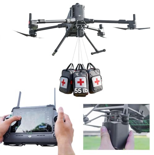 LKTOP Replacement DJI Matrice M350 RTK/400 Payload Dropper, 4-Stage Drone Airdrop System, Fishing Bait Drop Release, Delivery Transport Device Thrower Accessories for Rescue/Hunting (Max Load 25KG)